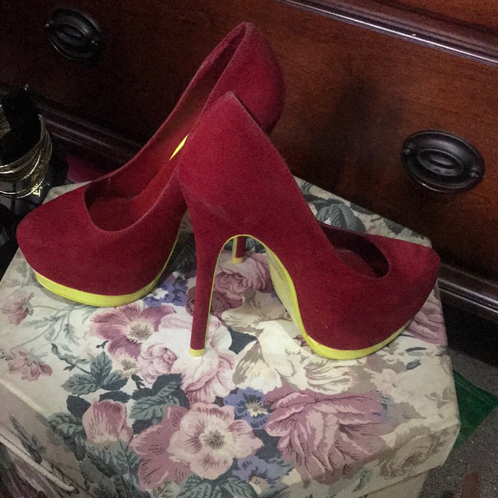 Red and neon heel
